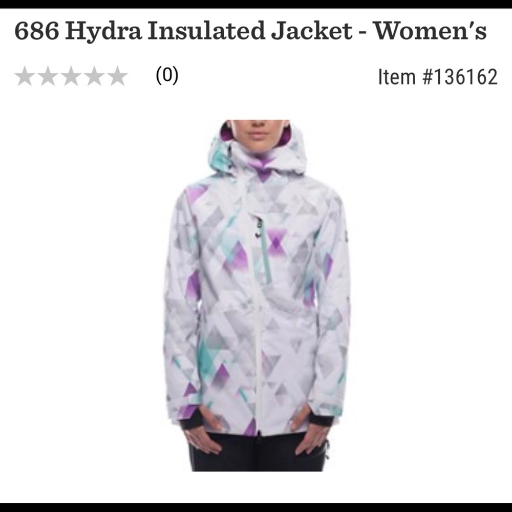 686 Snowboarding Jacket Small white purple